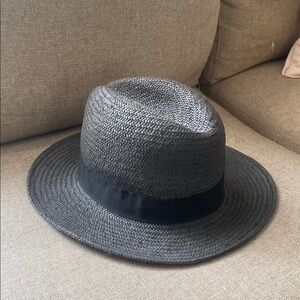 Banana Republic Straw Black Fedora Hat
